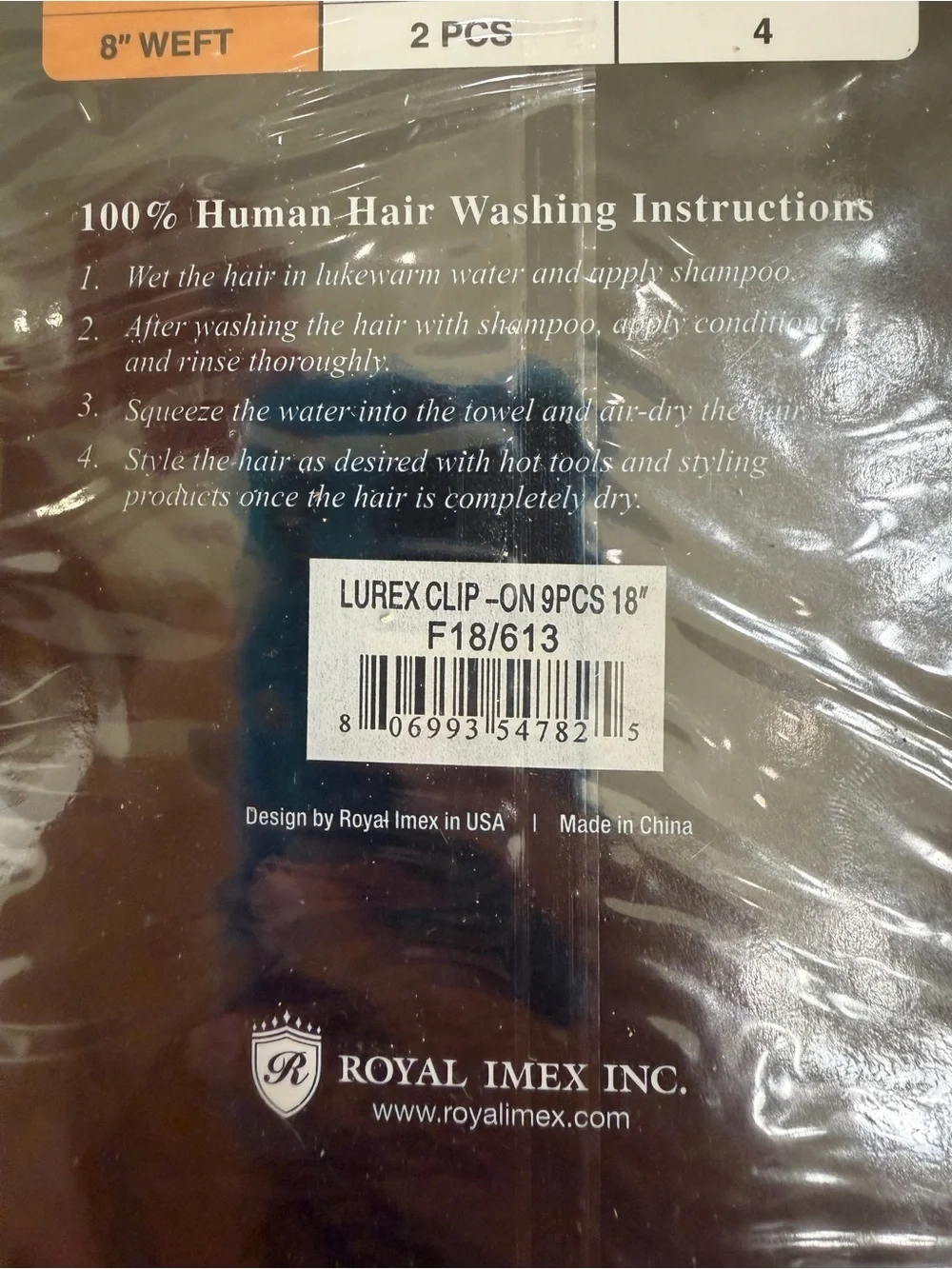Lurex 9 Clip-On Remy human hair Extensions 18 inch (Brand New)